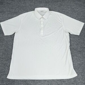 Collars & Co Dress Collar Polo Shirt Men 2XL White Relaxed Fit Short Sleeve READ